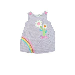Girl's Rainbow Flower Dress - BlueBeri Boulevard Purple Checker 12 Months